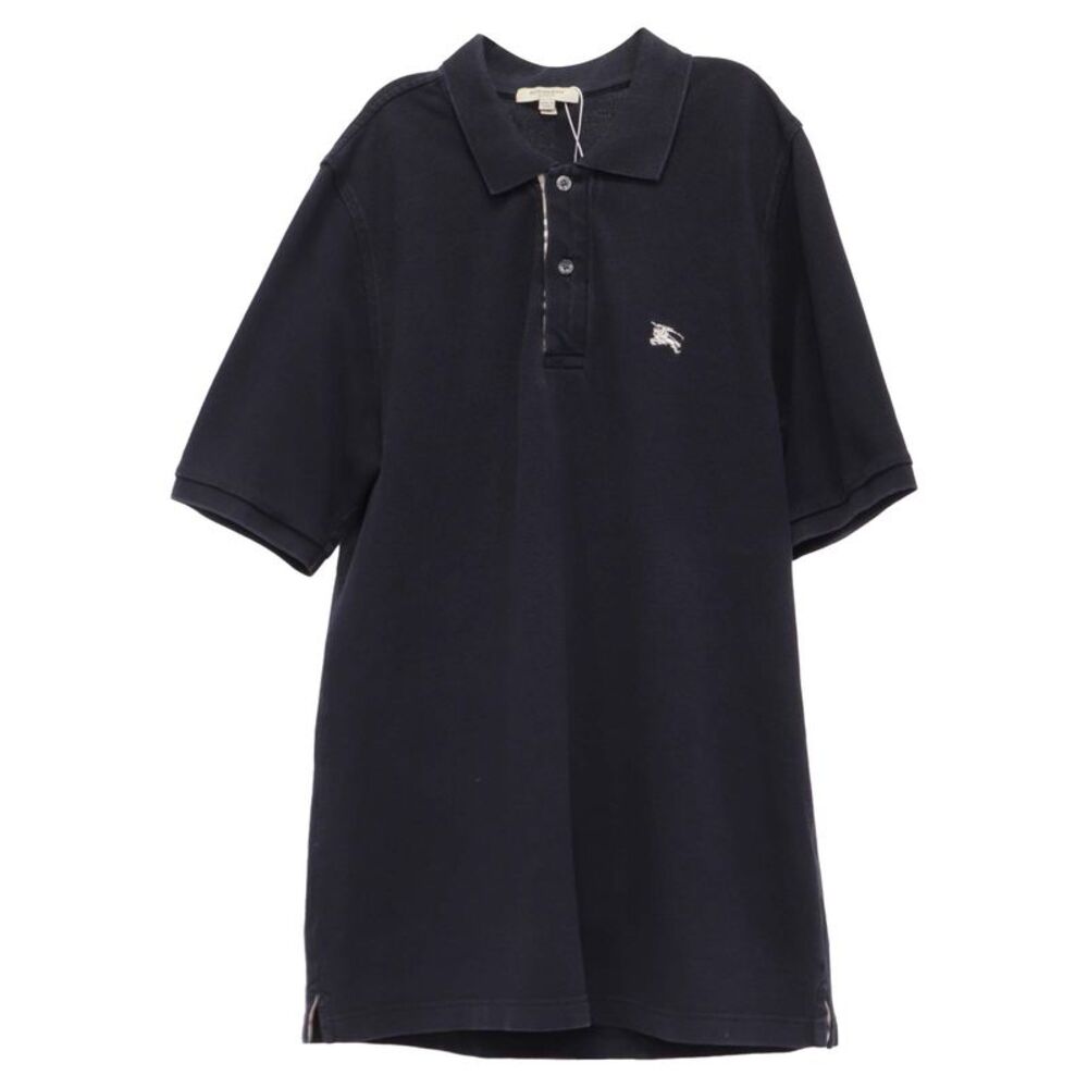 Burberry Logo-Embroidered Polo Shirt in Black Cotton